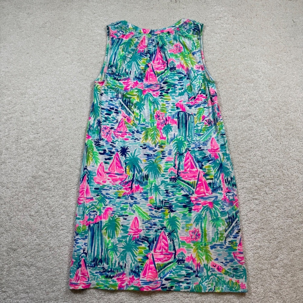 Lilly Pulitzer Essie Dress Salt in the Air Womens Medium Tropical Sleeveless - Picture 3 of 7